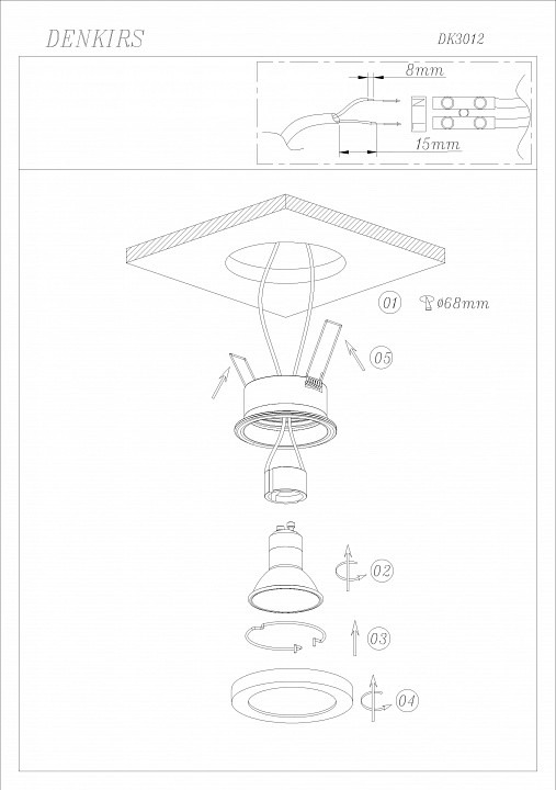 Встраиваемый светильник Denkirs DK3012 DK3012-WH