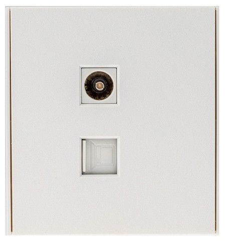 ТВ-розетка и розетка Ethernet RJ-45 без рамки Kranz STRONG KR-78-0722-4