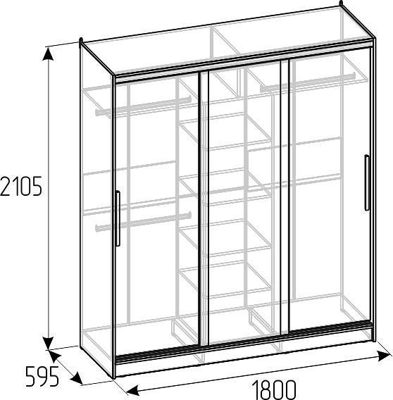 Шкаф-купе Глазов-Мебель Strike 00-00014116