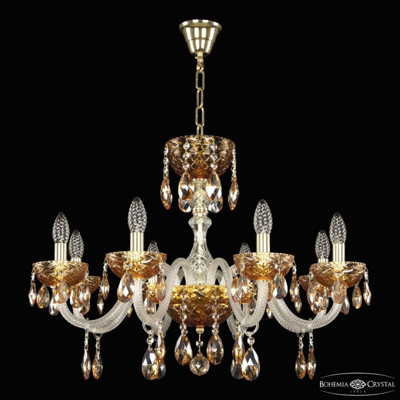 Подвесная люстра Bohemia Ivele Crystal 5417 5417/8/240 G Amber/M-1F K721