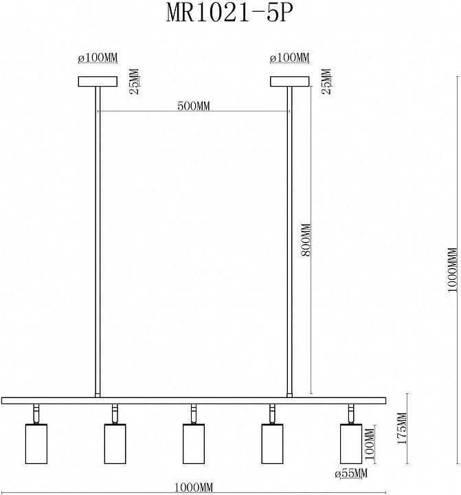 Светильник на штанге MyFar Dereck MR1021-5P