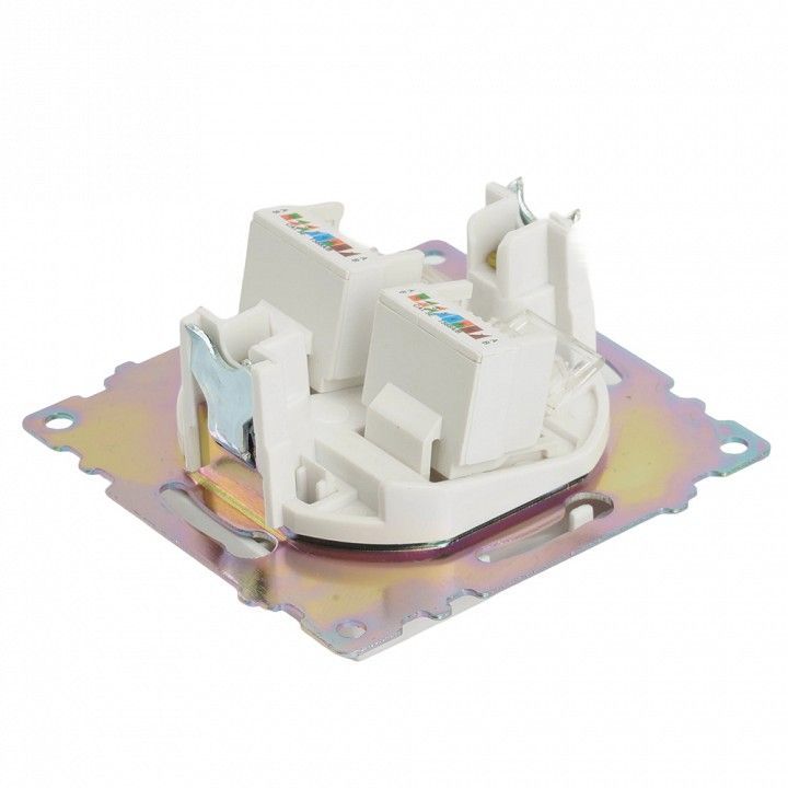 Розетка двойная Ethernet RJ-45 без рамки Stekker Катрин 50003
