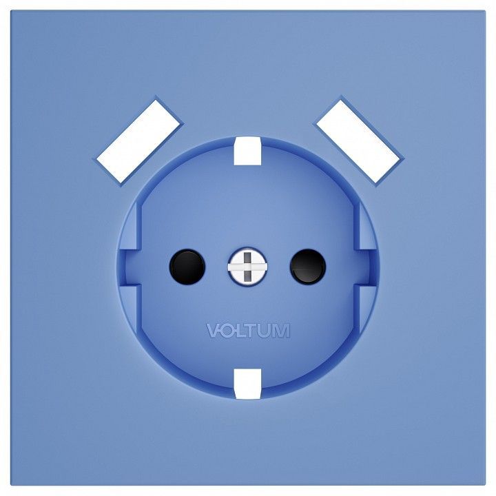 Накладка для розетки с заземлением и со шторками и 2хUSB type A Voltum S70 VLS000915