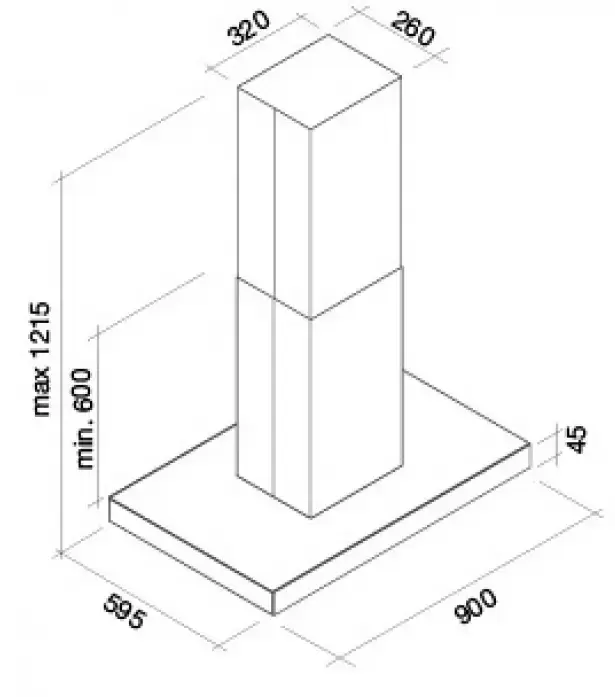 Вытяжка Falmec Luce 90 Glass Black island