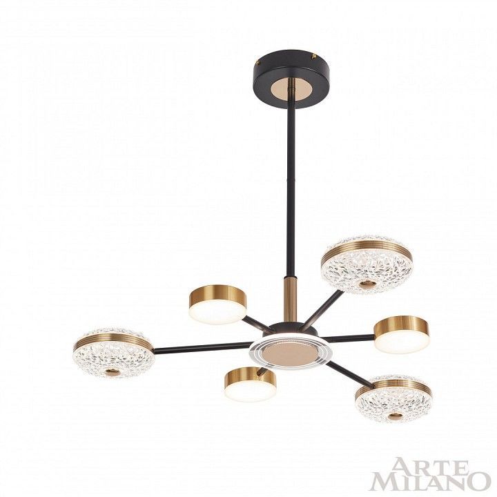 Люстра на штанге Arte Milano Ferrara-72069 272069/6 BK/GD