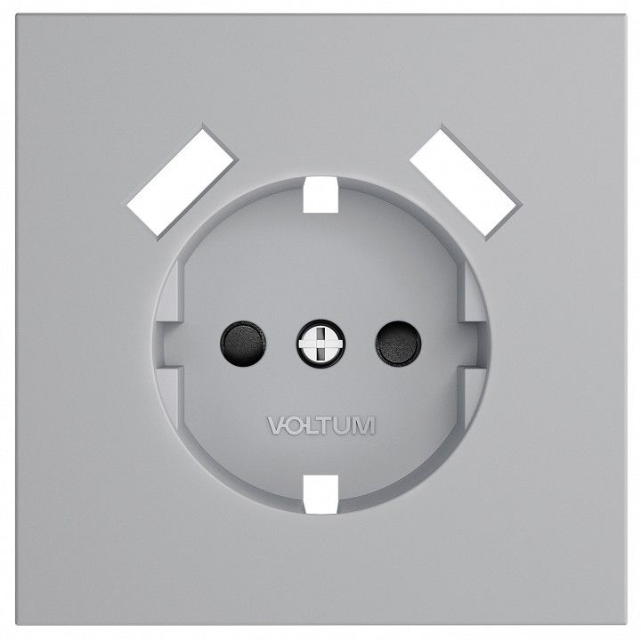 Накладка для розетки с заземлением и со шторками и 2хUSB type A Voltum S70 VLS000916