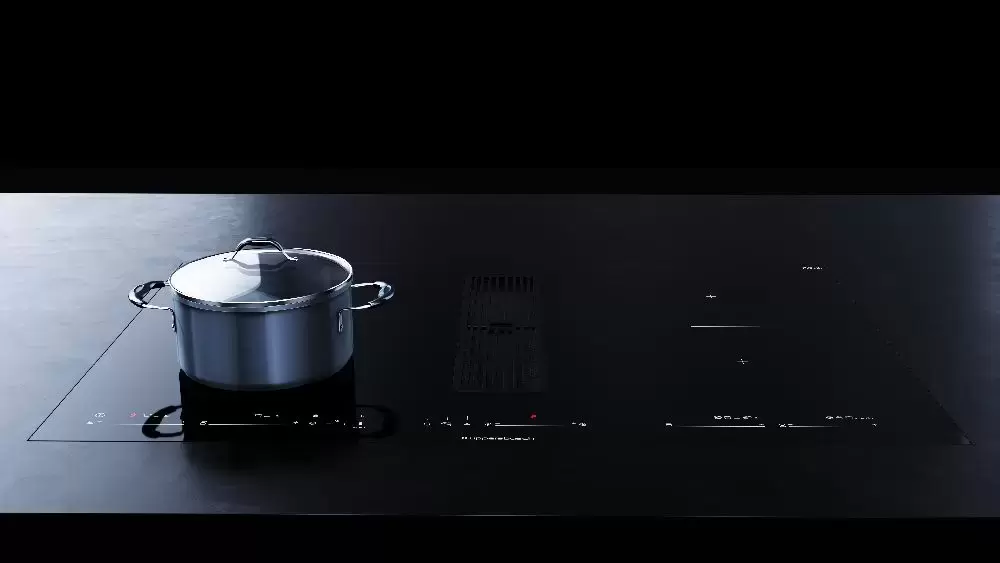 Варочная панель с вытяжкой Kuppersbusch KMI 8590.0 SR Black Chrome