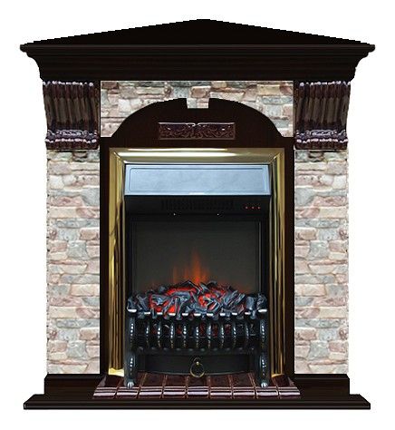 Комплект из электрокамина напольного и портала (106.5x81x98 см) Арочный ГЦ угл. Fobos BR АРУ00062