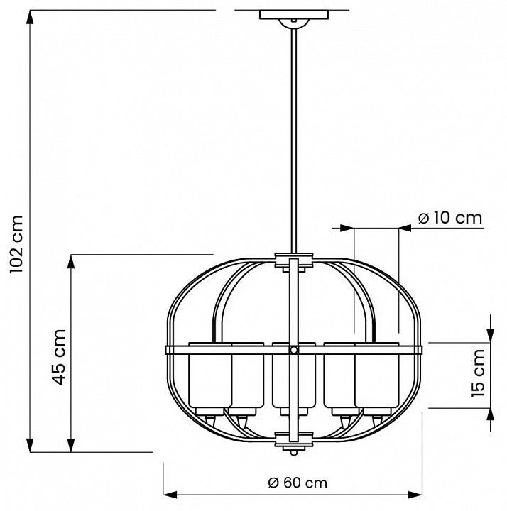 Люстра на штанге LUMINA DECO Monterey LDP 1141-5 BK+MD