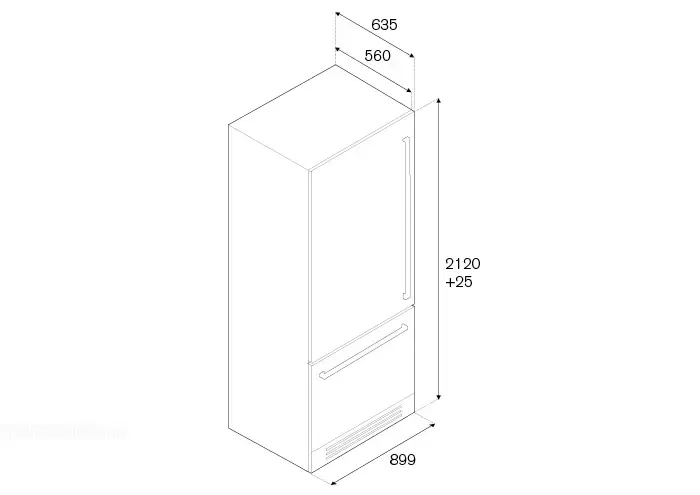Встраиваемый холодильник Bertazzoni REF90PIXL