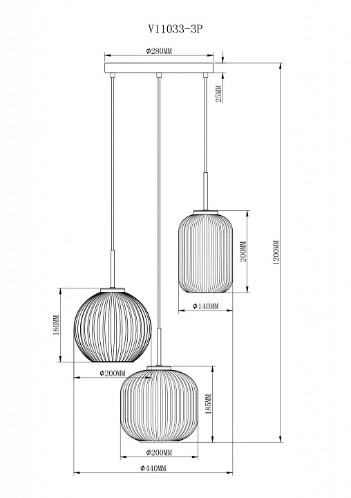 Подвесной светильник Moderli Ivory V11033-3P