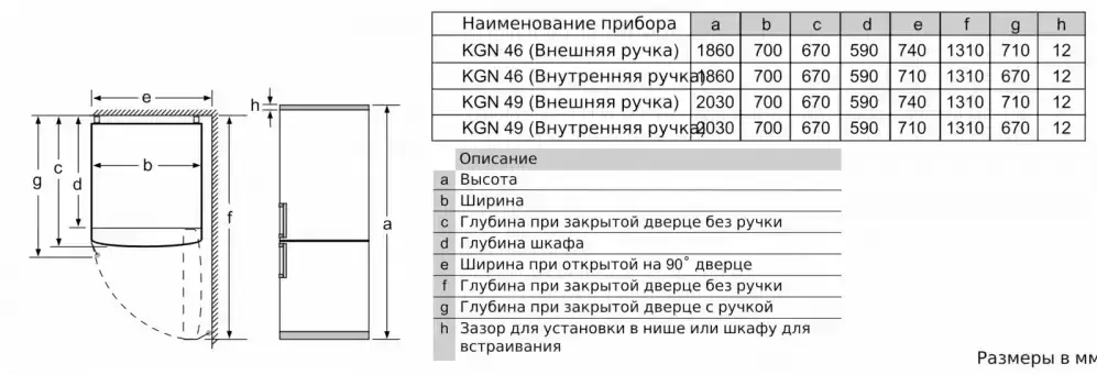 Отдельностоящий холодильник с нижней морозильной камерой SIEMENS KG49NSB2AR