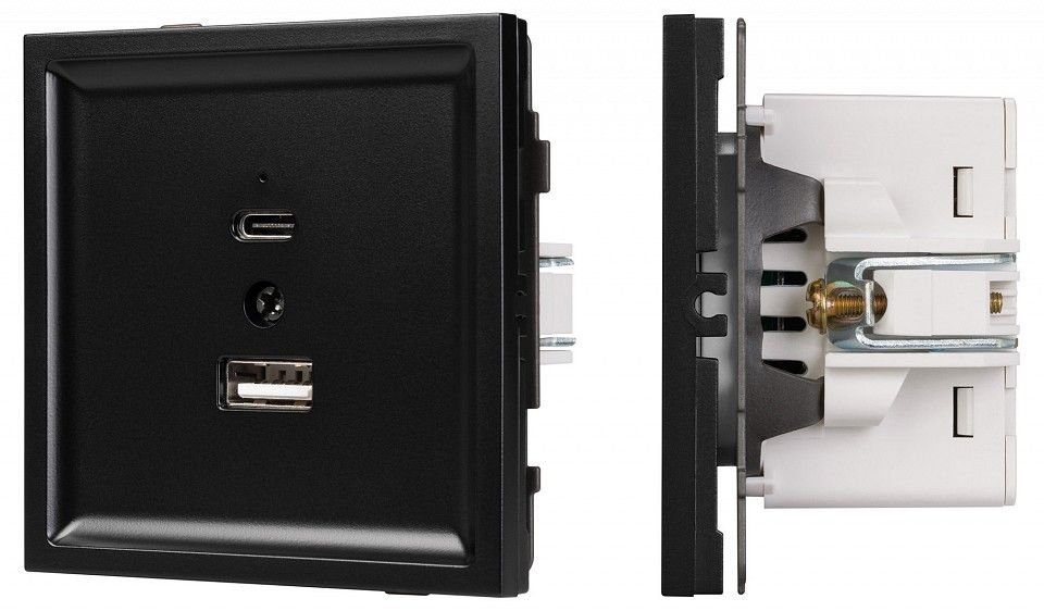 Розетка 2хUSB type A и C без рамки Arlight SCT-TENDO 054095