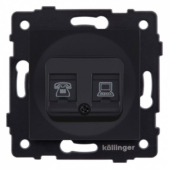 Розетка двойная RJ-11 и Ethernet RJ-45, без рамки Kollinger  REA-011BM