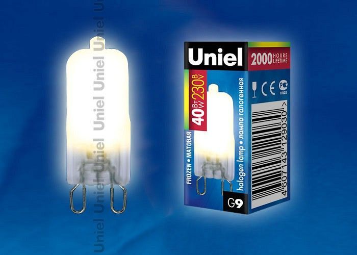 Лампа галогеновая Uniel JCD G9 40Вт K 00576