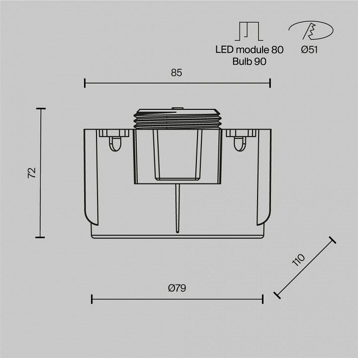 Встраиваемый светильник Maytoni Technical Интро 2.0 DL137-GU10-W