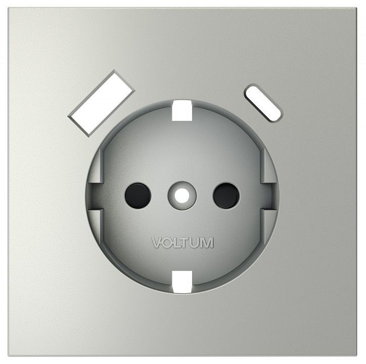Накладка для розетки с заземлением и со шторками и 2хUSB type A и C Voltum S70 VLS001005