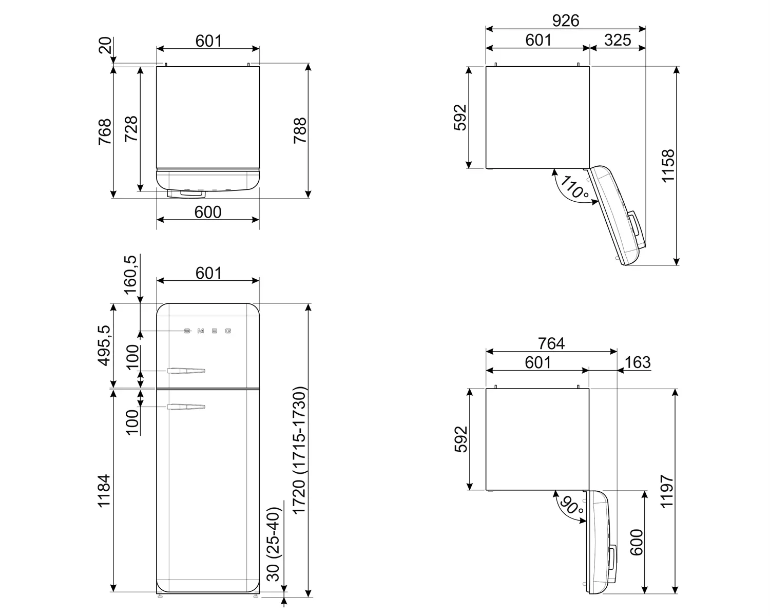 Холодильник Smeg FAB30RBE3