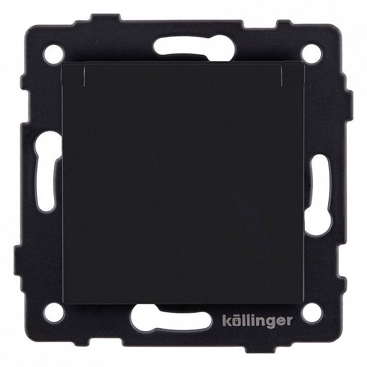Розетка с заземлением с крышкой, без рамки Kollinger  REA-006BM