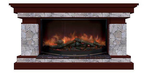 Комплект из электрокамина напольного и портала (143x45x80 см) Брайтон Марсель Rondo 86 БР000023