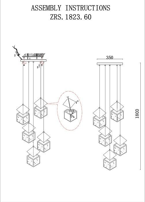 Подвесной светильник Zortes Ice Cube ZRS.1005.05