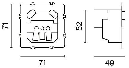 Механизм розетки с заземлением и со шторками и 2хUSB type A Voltum S70 VLS0404M