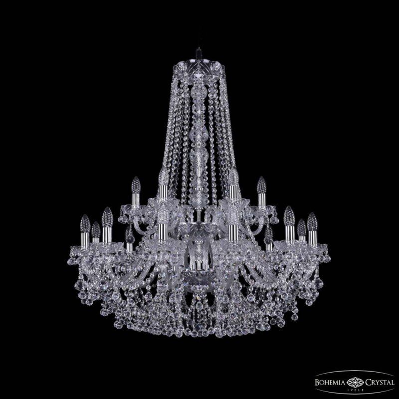 Подвесная люстра Bohemia Ivele Crystal 1409 1409/12+6/300/h-94/2d Ni