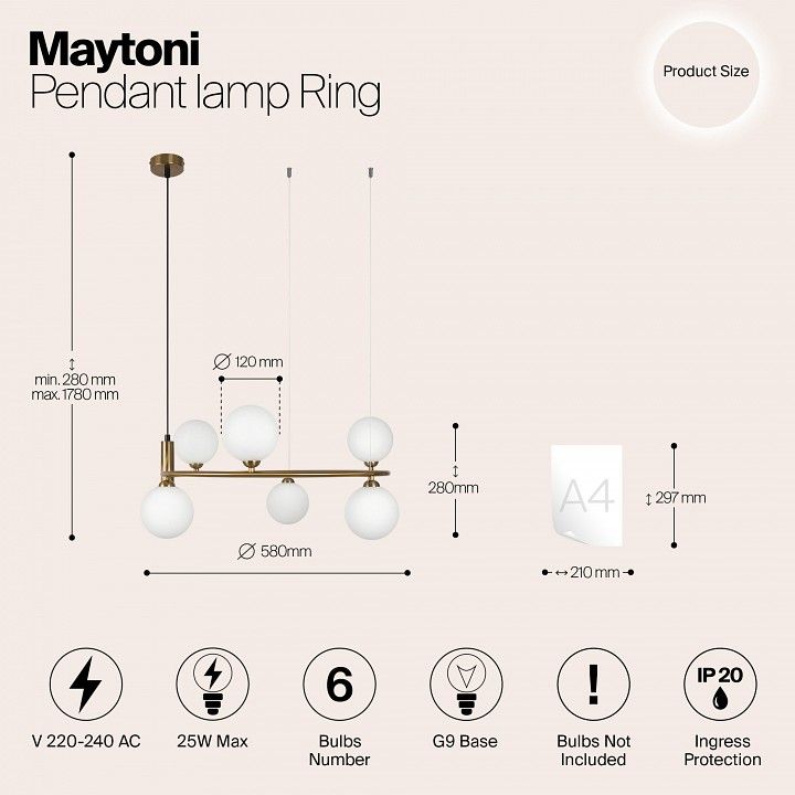 Подвесной светильник Maytoni Круг MOD013PL-06BS1