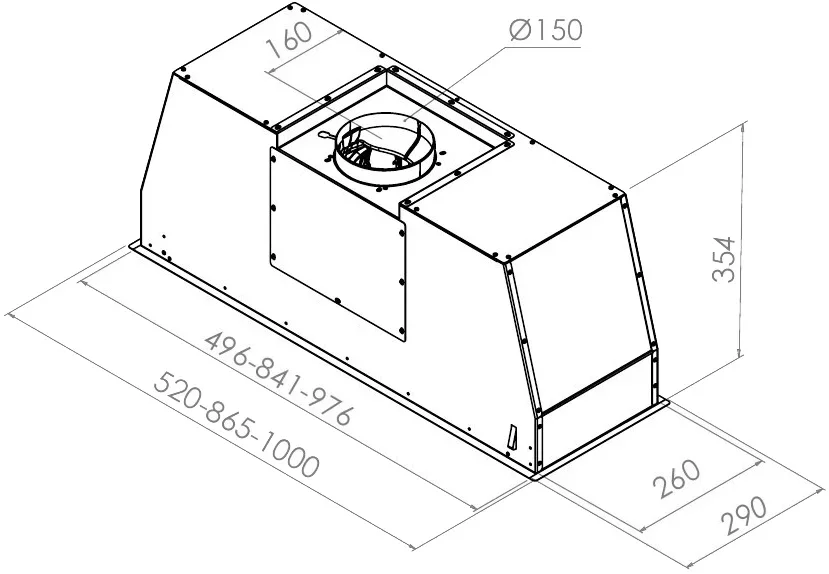 Встраиваемая вытяжка Pando PRO/85 INOX V.850 SEC