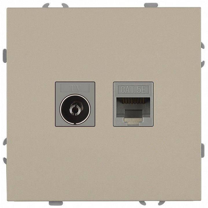 ТВ-розетка и розетка Ethernet RJ-45 без рамки Эра Galaxy Б0070782
