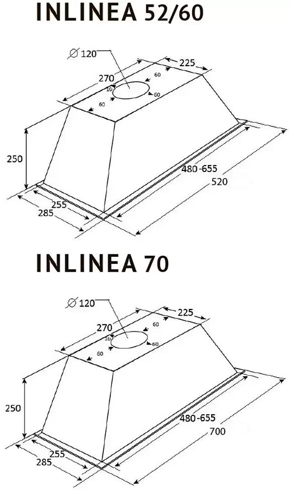 Встраиваемая вытяжка Kuppersberg INLINEA 70 WX