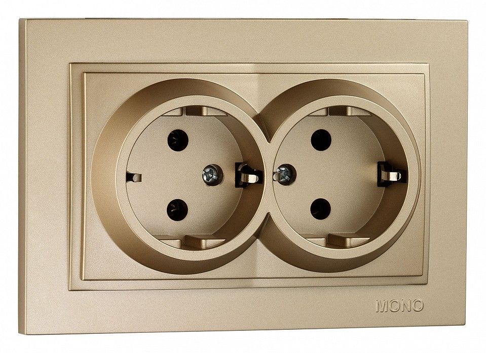 Розетка двойная с заземлением Mono Electric Despina 102-222204-120