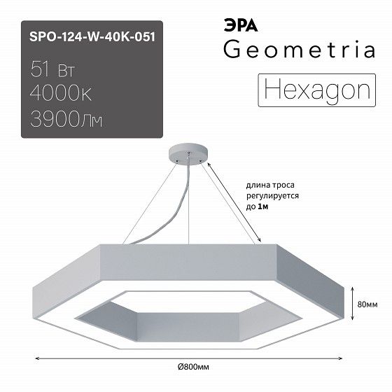 Подвесной светильник Эра Hexagon Б0058882