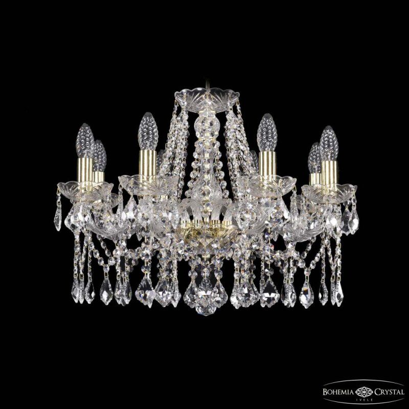 Подвесная люстра Bohemia Ivele Crystal 1413 1413/8/200 G Leafs