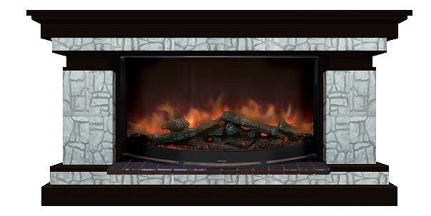 Комплект из электрокамина напольного и портала (143x45x80 см) Брайтон Старый Город Rondo 86 БР000026