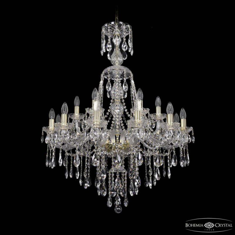 Подвесная люстра Bohemia Ivele Crystal 1415 1415/12+6/300/XL-108 G