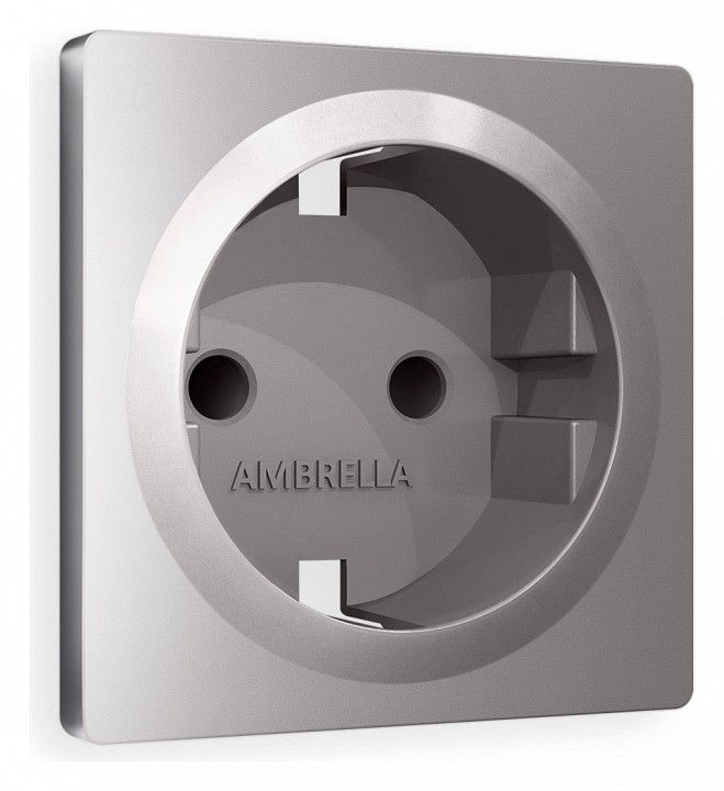 Накладка для розетки с заземлением и со шторками Ambrella Volt ALFA AP5070