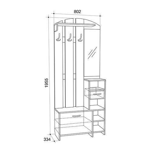 Стенка для прихожей Mebelson Мила PR-0018.0739