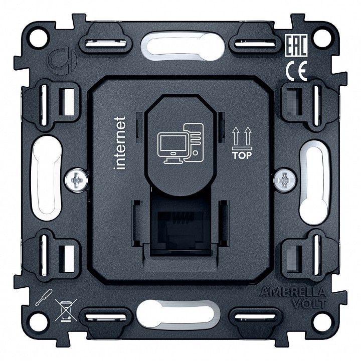 Механизм розетки Ethernet RJ-45 со шторкам Ambrella Volt QUANT VM188
