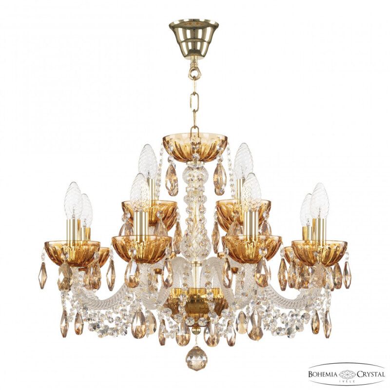Подвесная люстра Bohemia Ivele Crystal 5402 5402/8+4/195 G Amber/M-1H K721