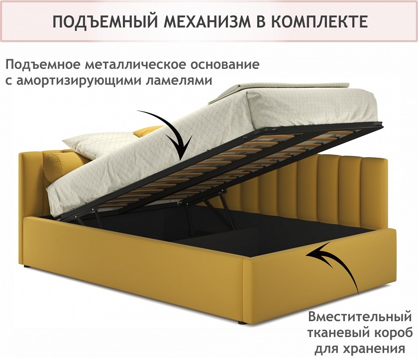 Кровать полутораспальная Milena 2000x1200 с ПМ