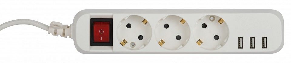 Удлинитель с выключателем Эра  U-3es-1,5m-USB