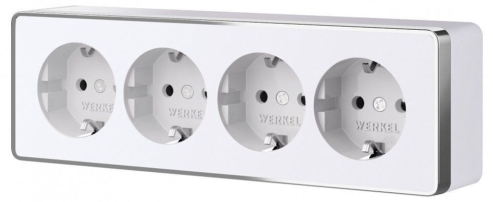 Розетка четверная с заземлением и со шторками Werkel Gallant W5072210