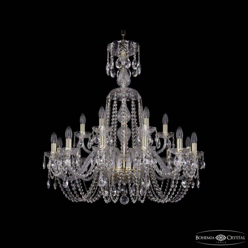 Подвесная люстра Bohemia Ivele Crystal 1402 1402/12+6/300/XL-90 G