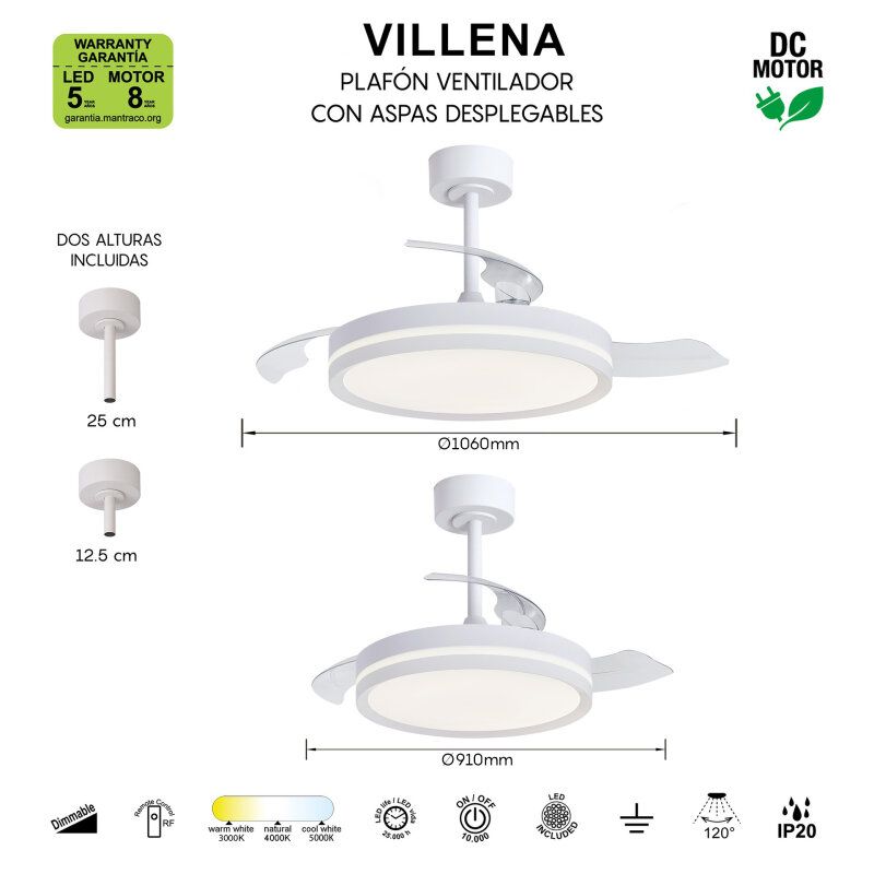 Светильник с вентилятором Mantra VILLENA 9549