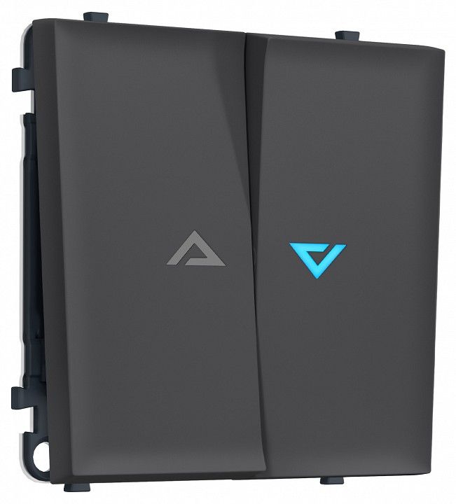 Выключатель самовозвратный двухклавишный с подсветкой, без рамки Ambrella Volt MS MS904460