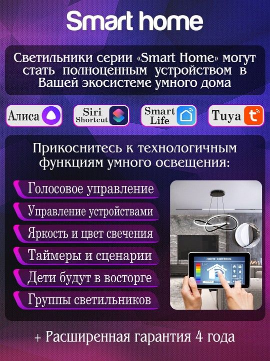 Потолочная люстра Natali Kovaltseva HOLDER LED SMART 84010