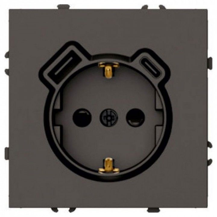 Розетка с заземлением и со шторкой и 2хUSB type A и C, без рамки Stekker Эмили 50361
