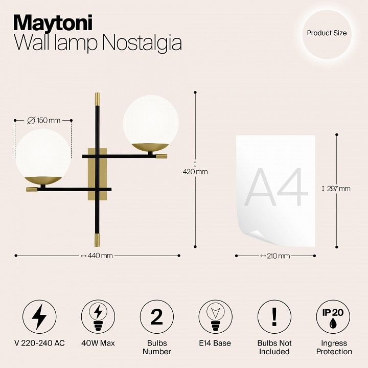 Бра Maytoni Ностальгия MOD050WL-02G
