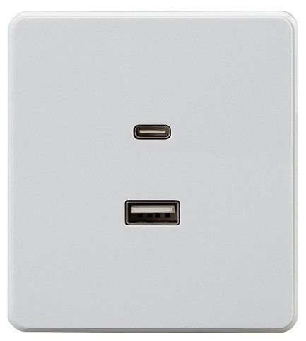 Розетка 2хUSB type A и C без рамки Kranz ROUND KR-78-0734-1